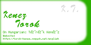 kenez torok business card